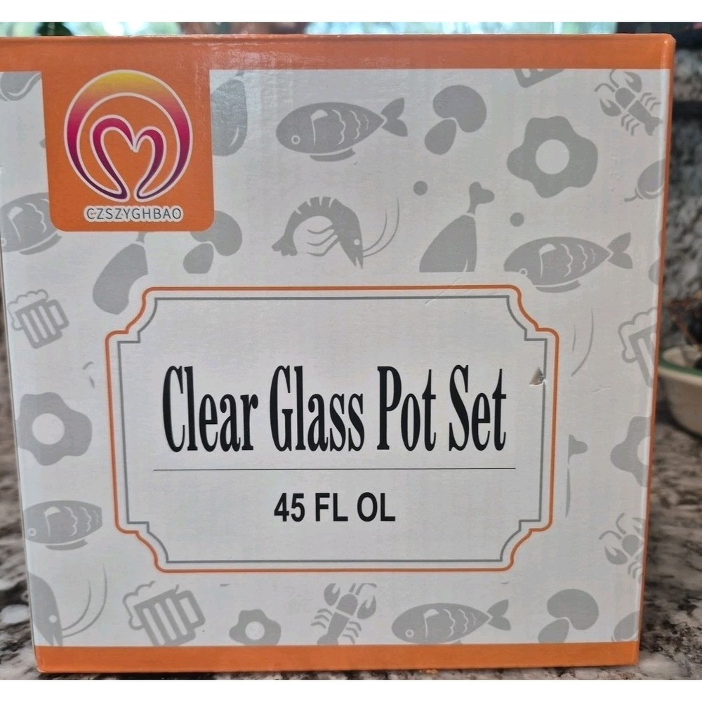 Clear Glass Pot Set for Cooking On Stove - 1.l/45 Fl Oz Glass Cookware Simme... - Picture 8 of 9